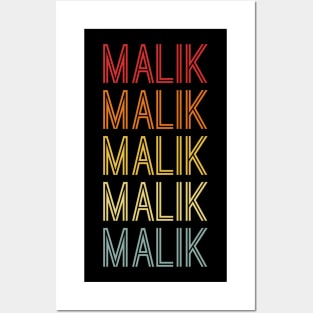 Malik Name Vintage Retro Pattern Posters and Art